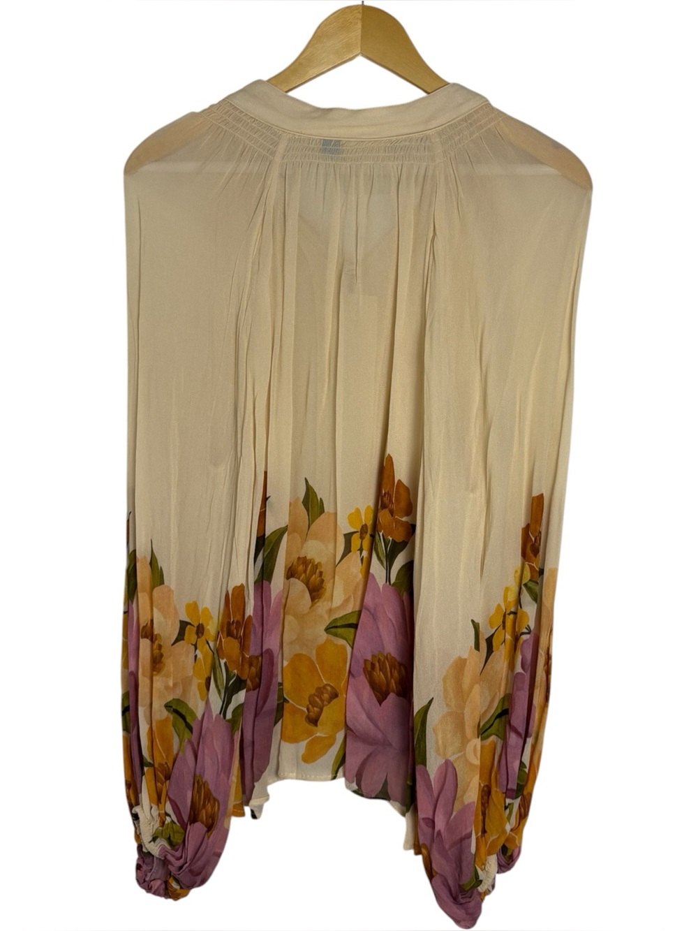 Farm Rio for Anthropologie Puff-Sleeve Boat-Neck Blouse Size M - Picture 7 of 9